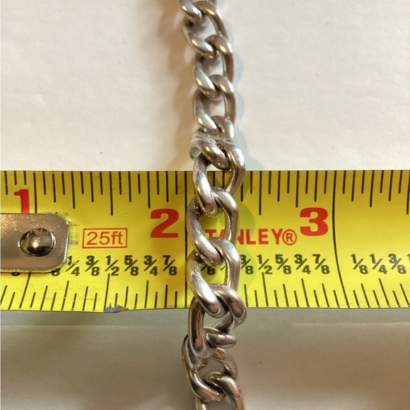 VTG Stamped Sterling Silver 925 - ITALY Curb Link Chain 18" Necklace - Picture 5 of 9
